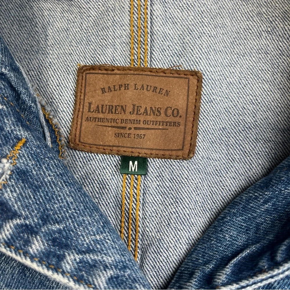 Vintage 90s Polo‎ Ralph Lauren Jean Chore Trucker Jacket Coat Shirt Size Medium